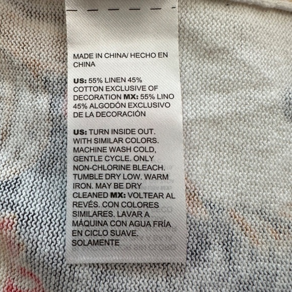 Chicos 2 Linen Blend Floral Fringe Long Cardigan Women's US L Lagenlook Boho - Picture 15 of 16